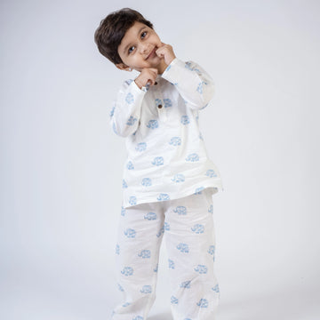 Blue Elephant pajama Set