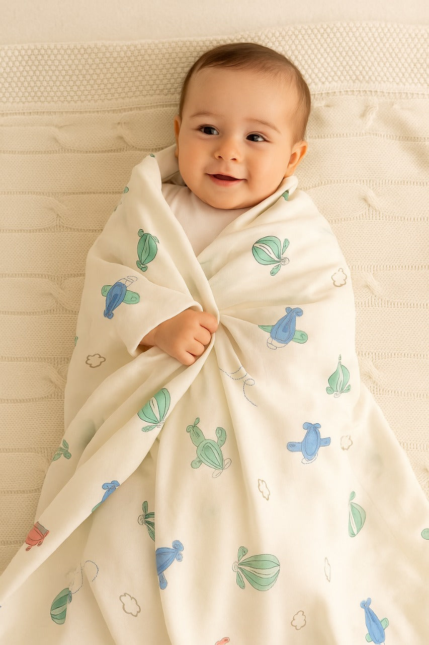 Muslin Dohar- Hot Air Balloon