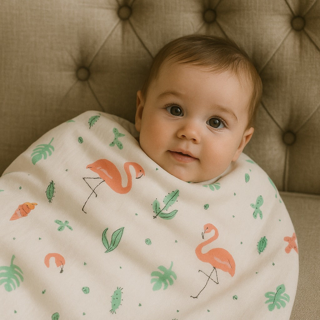 Muslin Dohar- Flamingo