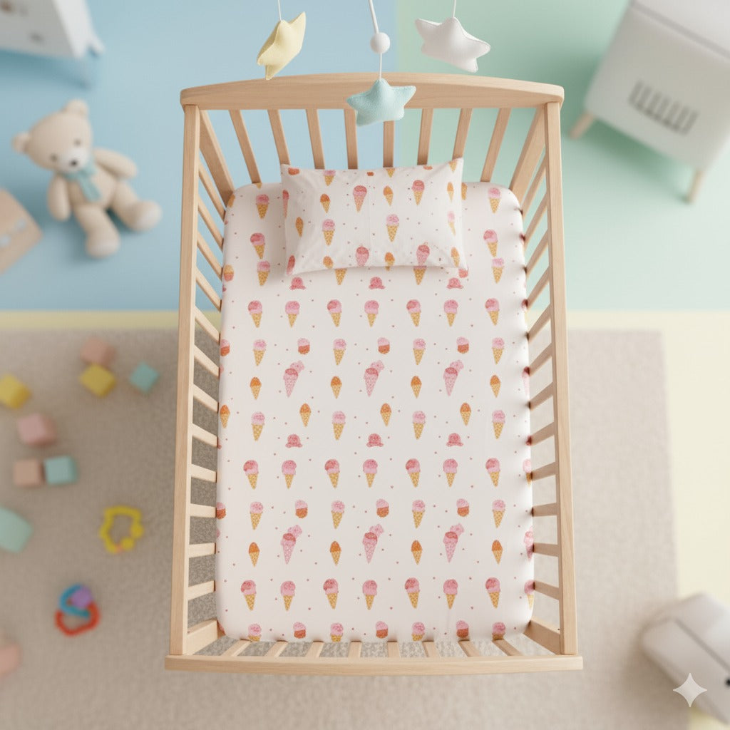 FITTED SHEET SET-  ICE CREAM