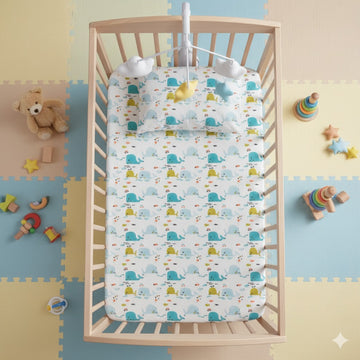 FITTED SHEET SET- WHALE