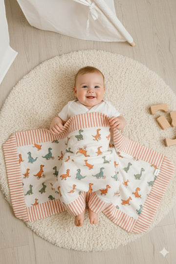 Muslin Dohar- Dinosaur