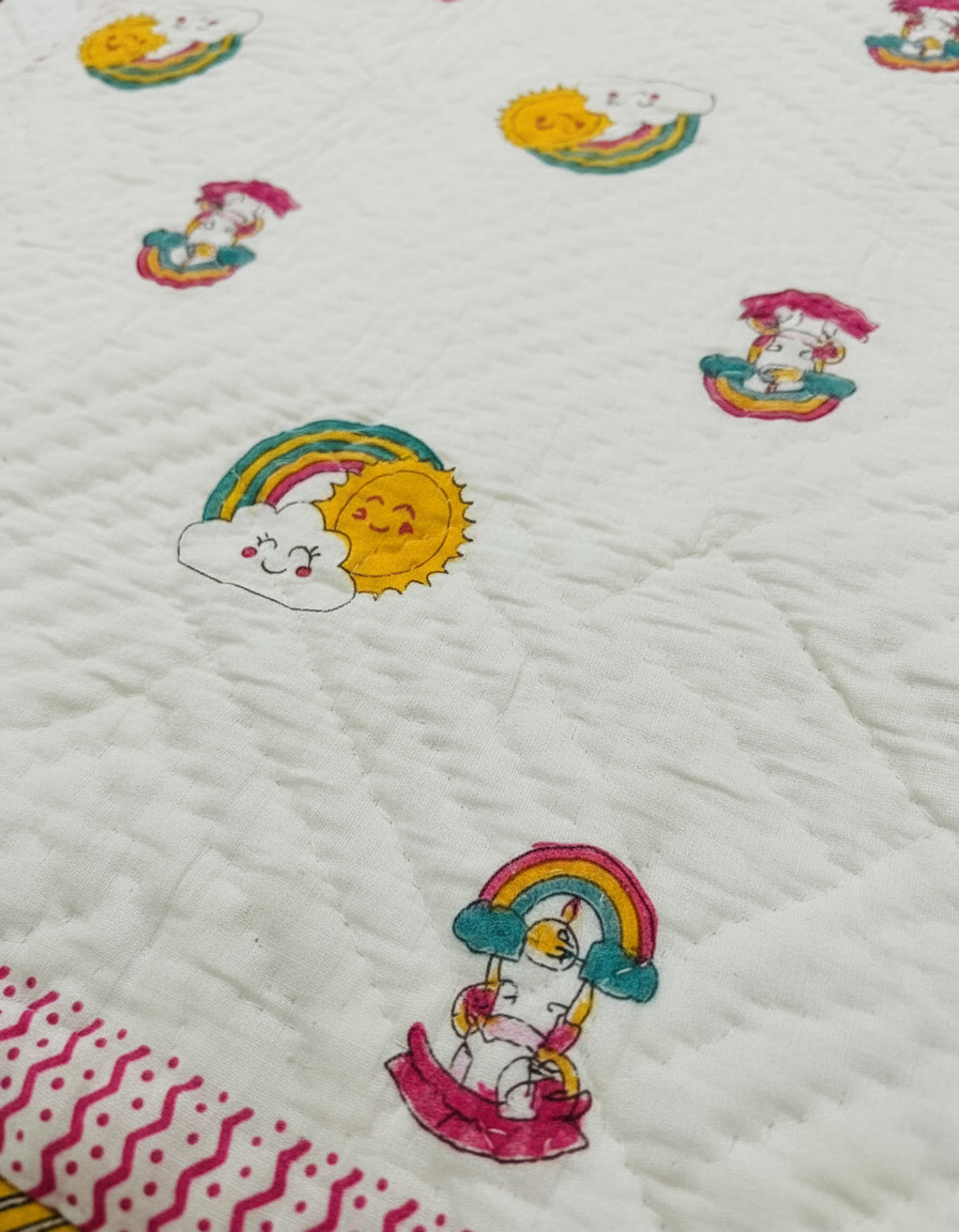 Rainbow, Cloud & Sun Quilt (0–6 Yrs)